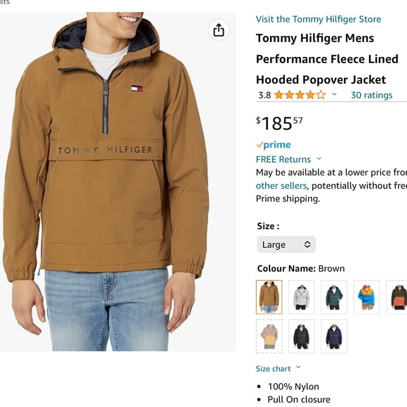 TOMMY HILFIGER hooded popover jacket size extra large - Picture 5 of 12